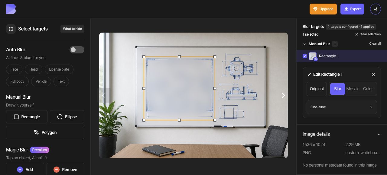 Start with a rectangle around the large design on the left.