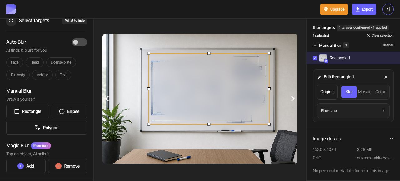 The upper-right handle expands the selected rectangle to include the drawings on both sides.